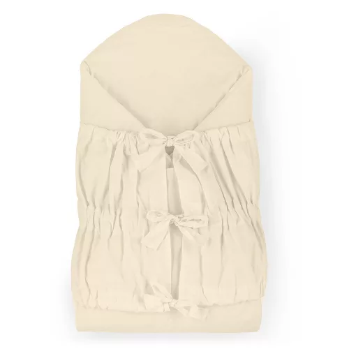 Petite&Mars Megkötős pólya, Nurse tömör kókusz betéttel, Light Beige, 75x75 cm