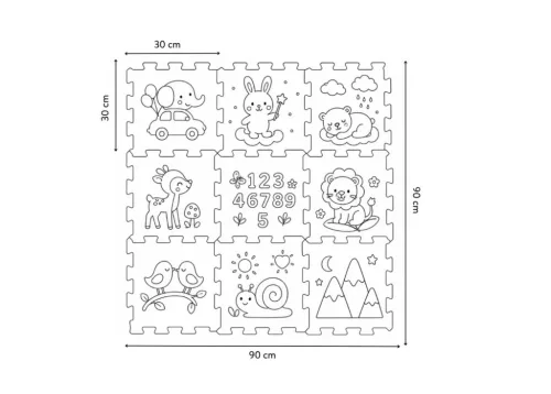 PETITE & MARS Összeilleszthető puzzle Nexli - Safari Friends 9 db