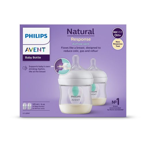 Avent SCY670/02 Natural Response cumisüveg AirFree szeleppel 125 ml 0 hó+ 2 db