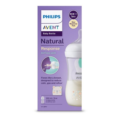 Avent SCY673/82 Natural Response medvés cumisüveg AirFree 260 ml 1hó+