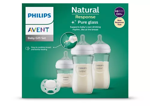 Philips AVENT Natural Response, újszülött ajándékcsomag, SCD878/11, üvegből készült