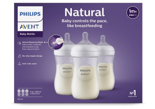Philips Avent SCY903/03, Cumisüveg Natural Response, 260 ml, 1 hó+, 3db