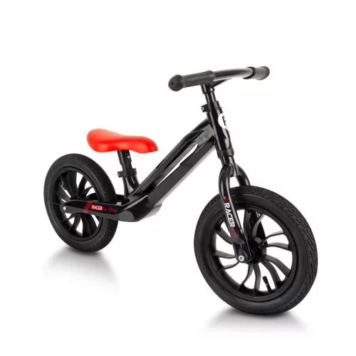 QPLAY futóbicikli Racer air (Titanium) Black/Red 3 - 6 éves korig, 30 kg-ig