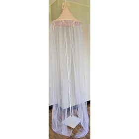   EKO Baldachin a kiságy fölé muszlin + tüll 240x300 cm - Powder Rose