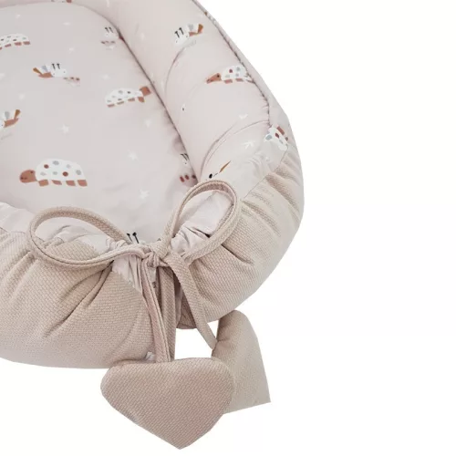 EKO Babafészek Velvet 90x60 cm - Méhek Bézs