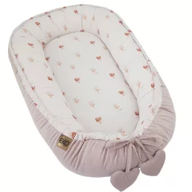 EKO Babafészek pamut Velvet 90x60cm - Beige Meadow