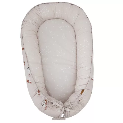 EKO Kétoldalas pamut babafészek Méhek Csillagok 90x60 cm - Bézs