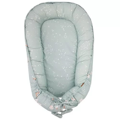 EKO Kétszínű pamut babafészek Dogs Stars 90x60 cm - Mint