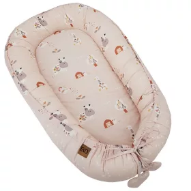   EKO Bölcső kétoldalas pamut 90x60 cm - My farm Stars Powder pink