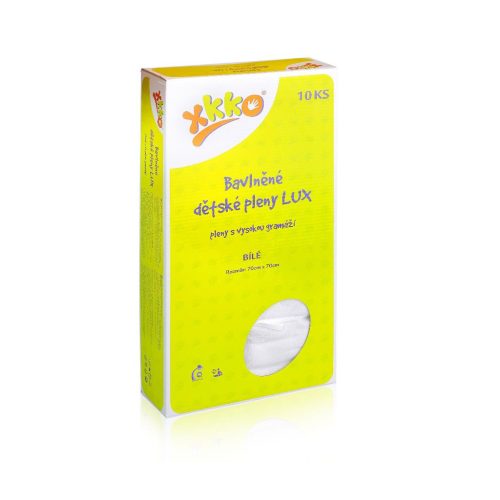 KIKKO Pelenkák pamutból készült nagy súlyú Lux 70x70 (10 db) – fehér