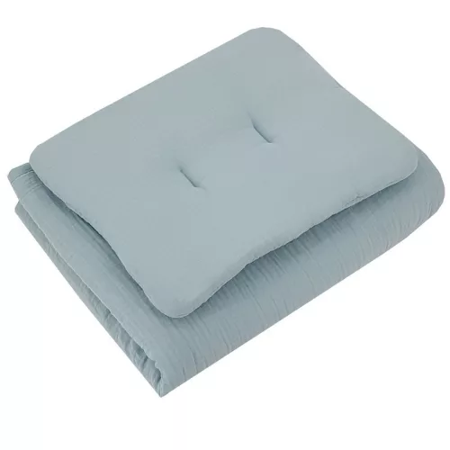 EKO Ágynemű szett 2 részes muszlin 30x40 cm, 75x100 cm - Blue