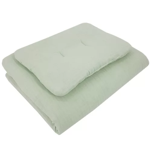 EKO Ágynemű szett 2 részes muszlin 30x40 cm, 75x100 cm - Mentol