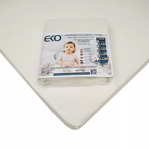 EKO Gumis lepedő, Jersey, bézs, 120x60 cm