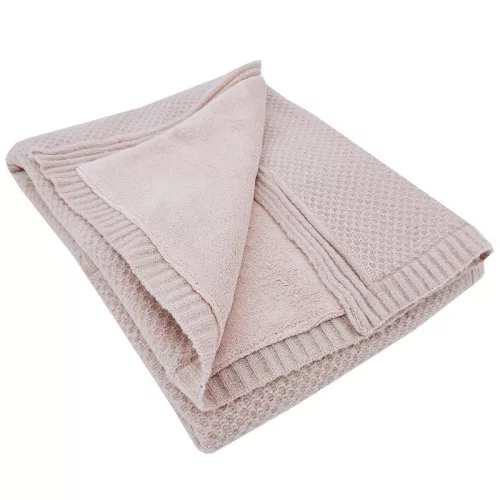 EKO Kötött takaró béléssel 100x80 cm - Rózsaszín