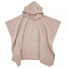  EKO Poncso pamutból kapucnival és fülekkel 75x120 cm - Powder pink