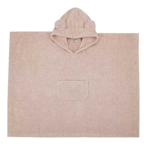 EKO Poncso pamutból kapucnival és fülekkel 75x120 cm - Powder pink