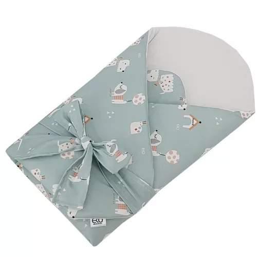 EKO Bebújós takaró pamutból kókusz kivehető betéttel és masnival 75x75 cm - Dogs Mint