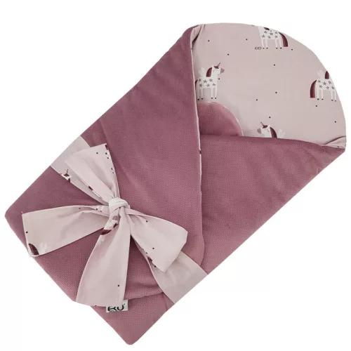 EKO takaró pamutból velúrral és kókusz belsővel masnival 75x75cm - Unicorn