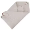 EKO Csecsemőkendő pamut kétoldalas 75x75 cm - Bees Stars Beige