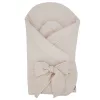 EKO Muszlin pólya kókusz kivehető betéttel és masnival 75x75 cm - Beige