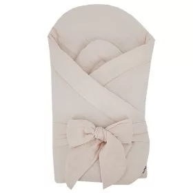   EKO Muszlin pólya kókusz kivehető betéttel és masnival 75x75 cm - Beige