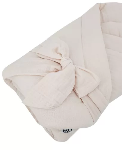 EKO Muszlin pólya kókusz kivehető betéttel és masnival 75x75 cm - Beige