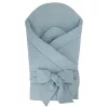 EKO Muszlin pólya kókusz kivehető betéttel és masnival 75x75 cm - Blue