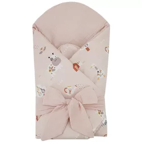   EKO Muszlin pólya kókusz kivehető betéttel My farma Muselin 75x75 cm - Powder pink