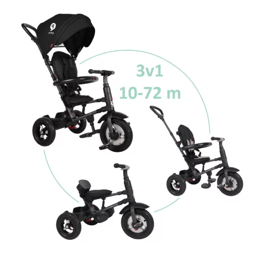 QPLAY Tricikli Rito air gel (Gumi) Black, kor 10-72 hó