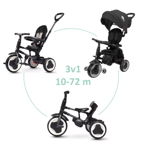 QPLAY Tricikli Rito eva plus Black, életkor 10-72 hónap