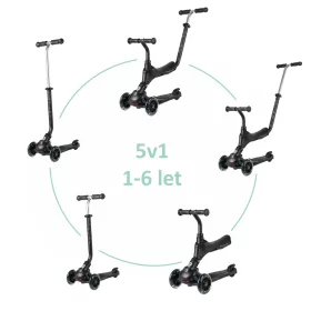   QPLAY Sema Pro 5in1 Roller/Futóbicikli 1-6 éves korig 50 kg-ig - Black