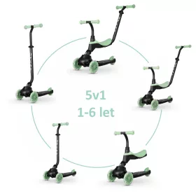   QPLAY Futóbicikli/roller Sema Evo LED fényekkel 1 - 6 év 50 kg-ig - Jade Green