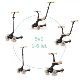   QPLAY Futóbicikli/roller Sema Evo LED fényekkel 1 - 6 év 50 kg-ig - Khaki