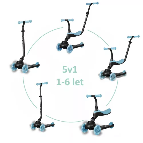 Qplay Sema Evo roller 3az1ben 1-6 éves kor 50 kg-ig - Sky Blue