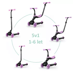   QPLAY Futóbicikli/roller Sema Evo LED fényekkel 1 - 6 év 50 kg-ig - Violet