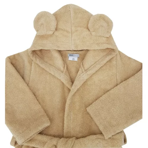 EKO Köntös pamutból kapucnival és fülekkel méret 80-86 - Beige