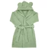 EKO Köntös pamutból kapucnival és fülekkel méret 80-86 - Olive green