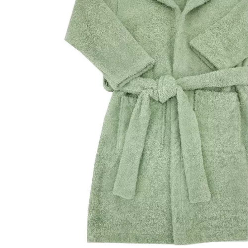 EKO Köntös pamutból kapucnival és fülekkel méret 92-98 - Olive green