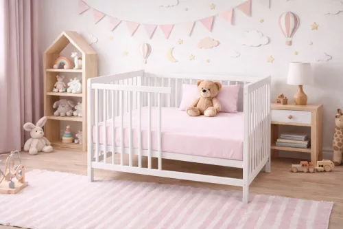 BabyMatex Jersey gumis lepedő 60x120cm - Órózsaszín púder