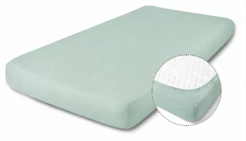 BabyMatex Jersey gumis lepedő 60x120cm - Zsályazöld