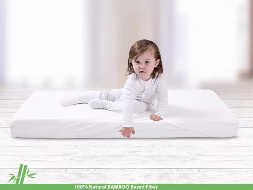 BABYMATEX Bambusz lepedő 60x120 - fehér