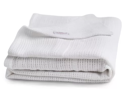 BabyMatex Kötött pamut takaró 75x100cm Sisi - fehér