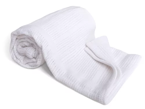 BabyMatex Kötött pamut takaró 75x100cm Sisi - fehér