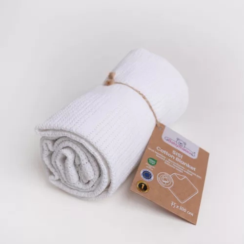 BabyMatex Kötött pamut takaró 75x100cm Sisi - fehér