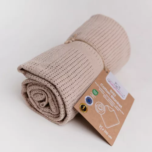 BabyMatex Kötött pamut takaró 75x100cm Sisi - bézs