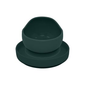   Petite&Mars Szilikon 2 részes étkészlet, tányér + tál, TAKE&MATCH, 6 hó+, Misty Green