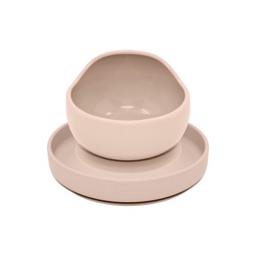 Petite&Mars Szilikon 2 részes étkészlet, tányér + tál, TAKE&MATCH, 6 hó+, Desert Sand