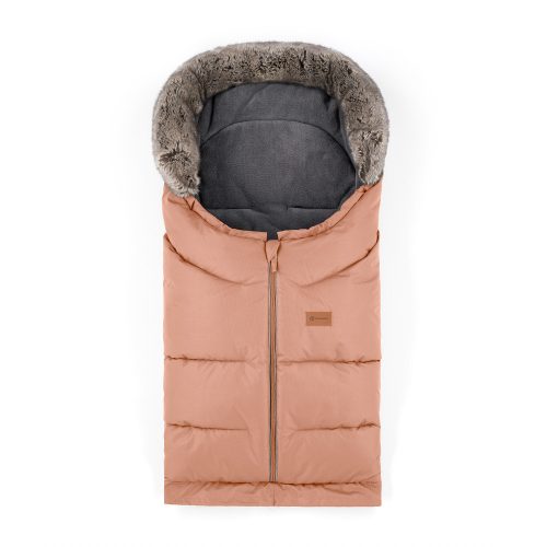 Petite&Mars Téli szett Arctic 4in1 bundazsák + kézmelegítő kesztyű babakocsira Furry - Pastel Peach
