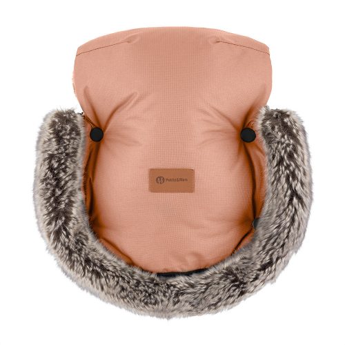Petite&Mars Téli szett Arctic 4in1 bundazsák + kézmelegítő kesztyű babakocsira Furry - Pastel Peach
