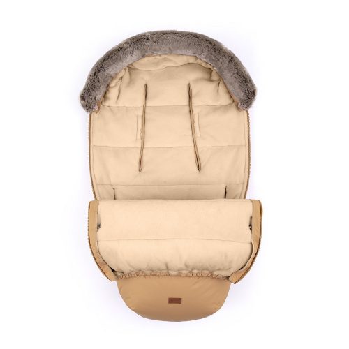 Petite&Mars Téli szett Comfy 4in1 bundazsák + kézmelegítő kesztyű babakocsira Furry - Elegant Caramel